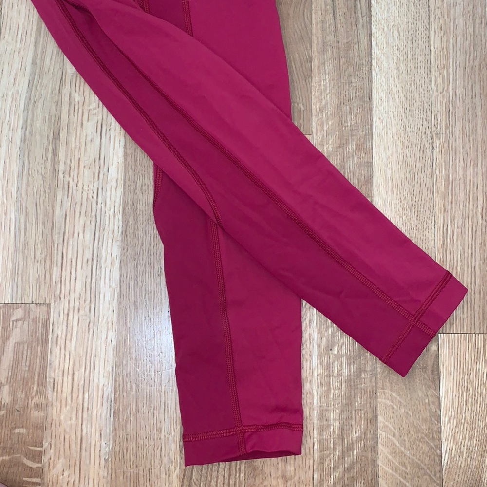 PINK/RED SIZE 4 LULU LEMON LEGGING